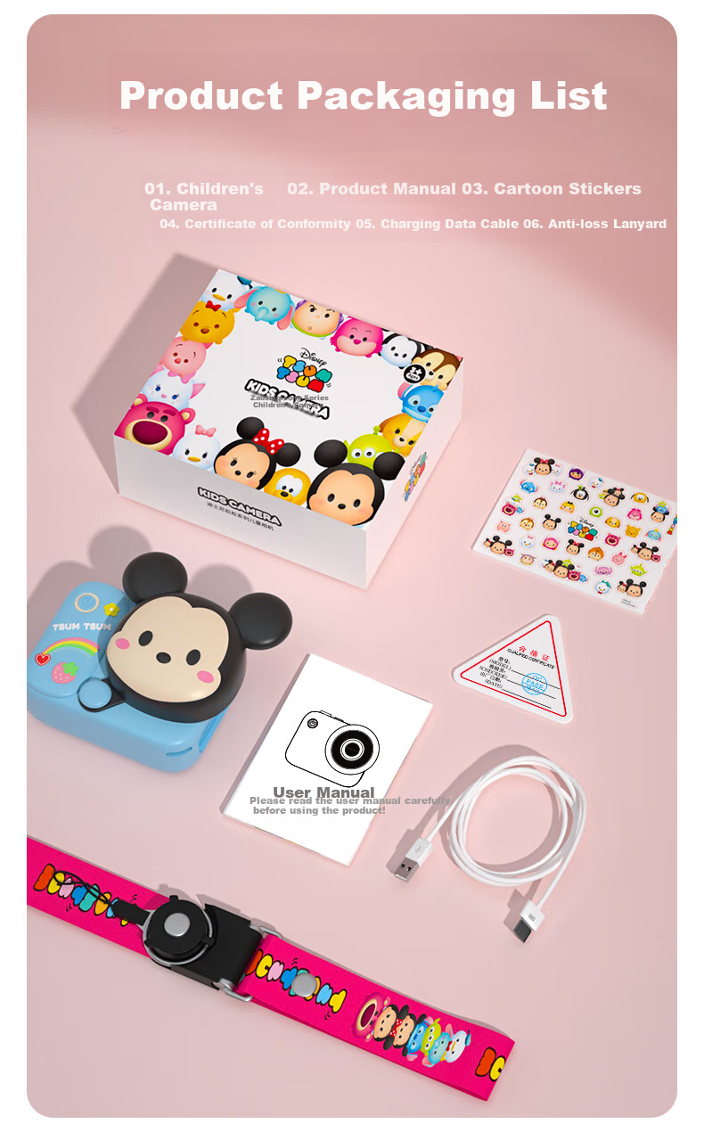 Disney Children's Digital Camera, Handheld Portable CCD Camera with Video Function, Instant Camera, Birthday Gift for Boys And Girls 14