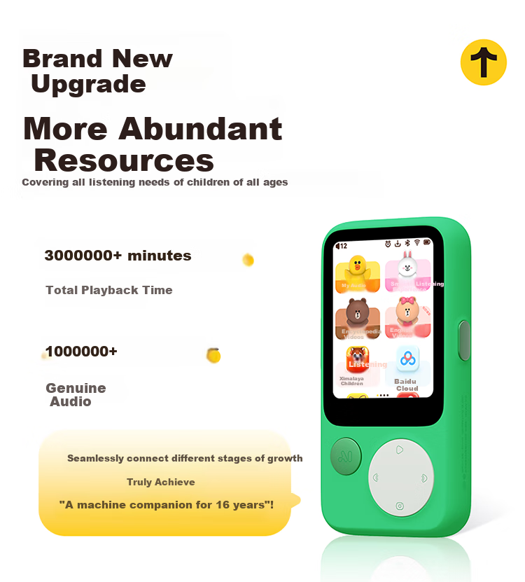 Tinglixiong T8 English Learning MP3 Player, Ear Training, Speaking Practice Companion, Portable Speaker, Repeater, Flashcard Machine, Vocabulary Device, Synchronized Textbook, Student-Specific Green 128GB 8