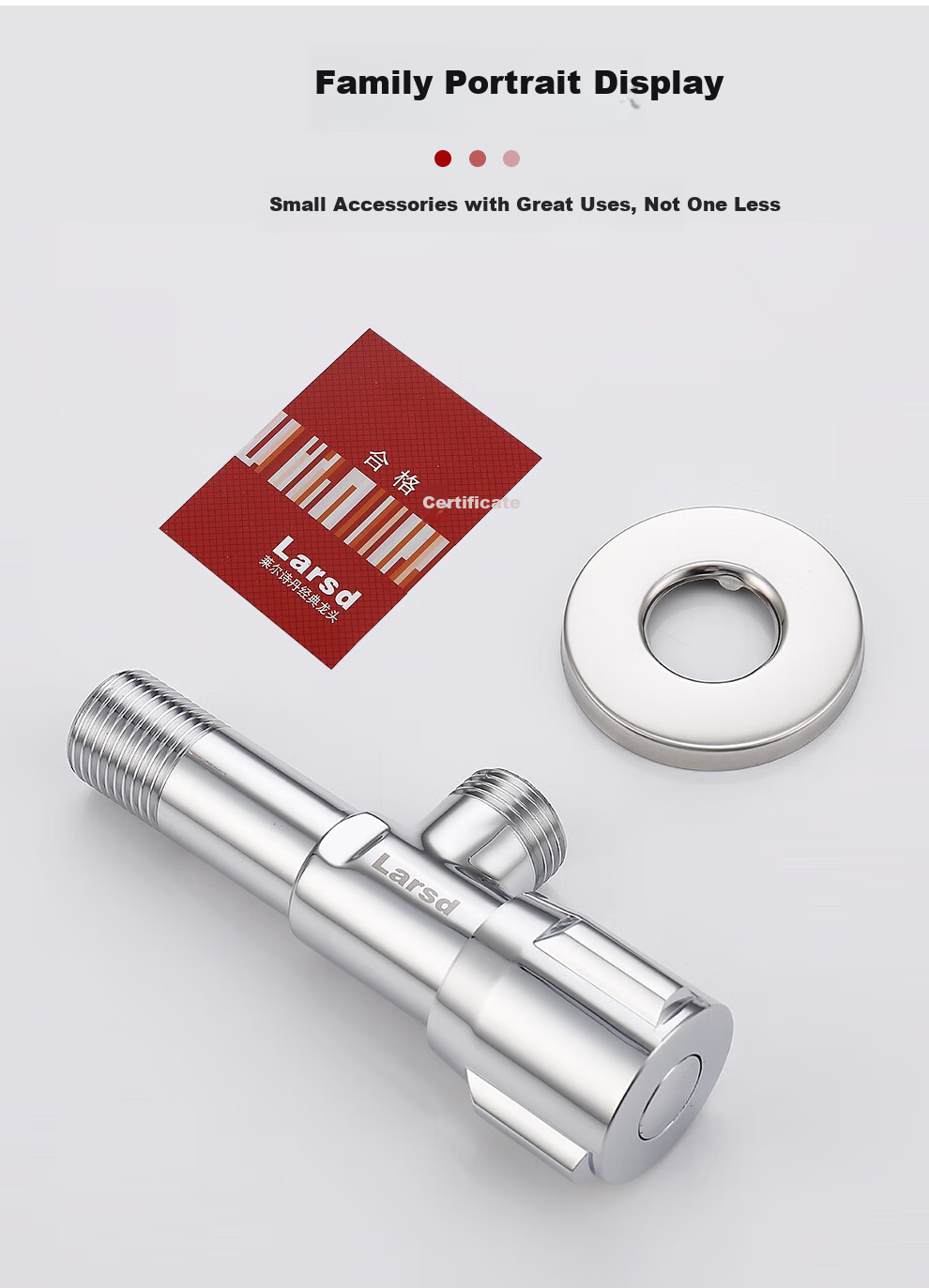 Larsd Extended Angle Valve, Copper Body Thickened Hot And Cold Water Quick-Open Triangular Valve, 1/2 Inch Elbow Valve, Stop Valve LD10207 14