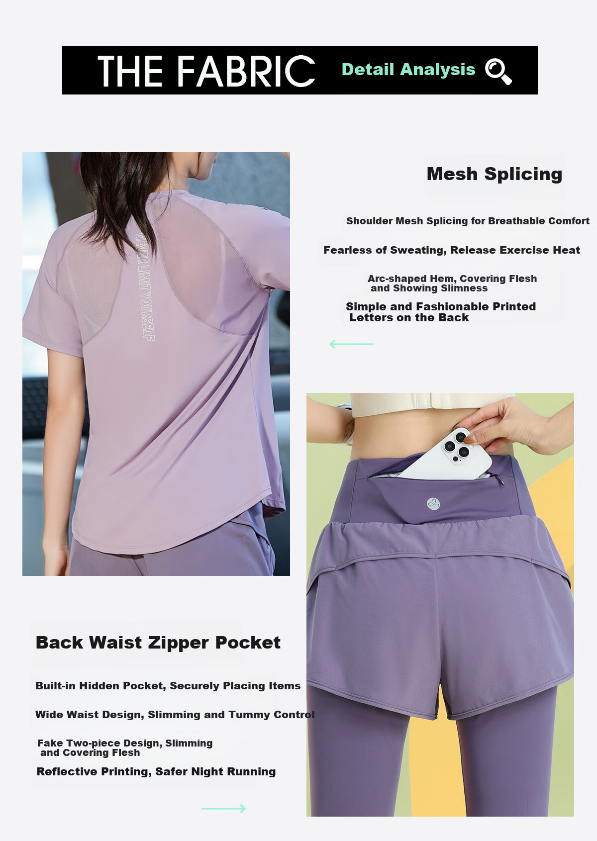 Baisirong Women's Running Outfit Set with Short Sleeves, Fashionable Outdoor Morning Jogging Training Tennis Wear, Breathable Slimming Elastic Quick-Dry Clothing 6