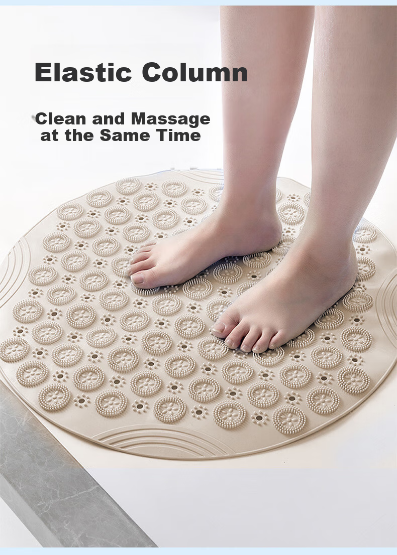 Ruien Bathroom Non-Slip Mat, Shower Room Bathing TPE Mat, Anti-Fall Floor Mat for Children And Elderly, Bathroom Massage Foot Pad 4