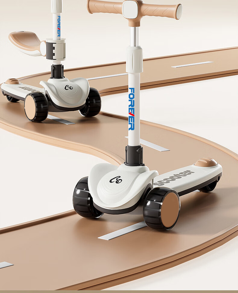 FOREVER Children's Scooter for Ages 1-12, Foldable Three-Wheel Wide Stable Ride-On Scooter for Boys and Girls 6