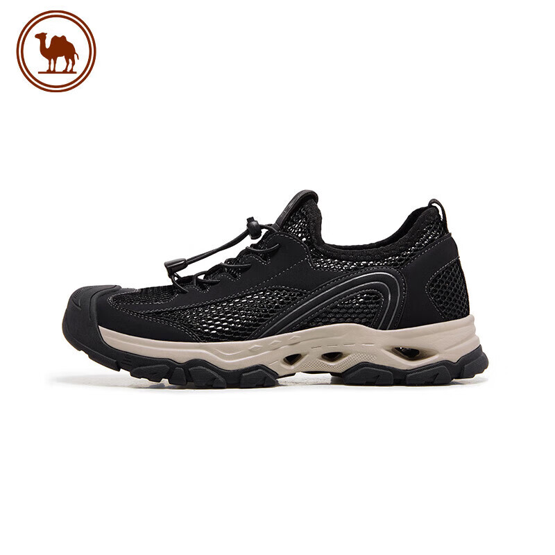 CAMEL Brand Men's Outdoor Soft Cushioning Anti-Collision Hiking Shoes, Mesh Breathable Casual Shoes P14M379003 Black Size 43