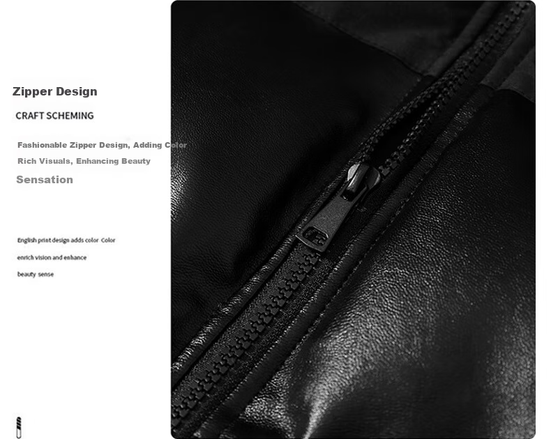 NASA MARVEL Cotton Jacket for Men, Winter Coat, Thickened Trendy PU Leather Brand Cotton Coat, Couple's Stand-Collar Warm Outerwear, Black, 2XL 6