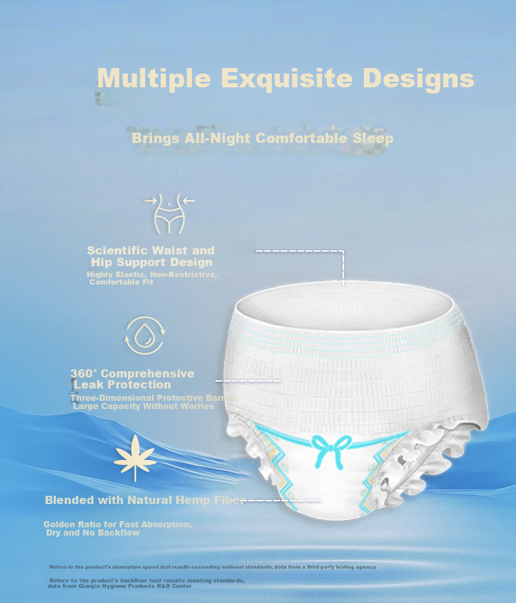 Qianjinjingya Cotton Breathable Panty-Style Sanitary Napkins M-L Size *5 Pieces *3 Packs Sold by JD Sleep Pants Comfort Pants Sterilization Grade 2