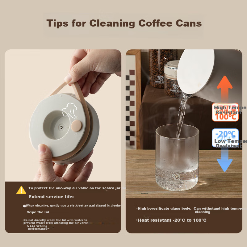Bear Food-Grade Coffee Bean Airtight Jar Portable Coffee Powder Storage Container 1100ml CX-JW031-P02 1