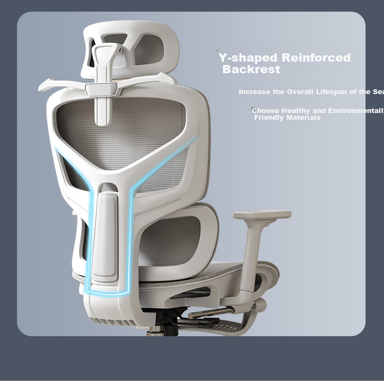 Qishengmingyuan LC-1895 Ergonomic Office Chair with Dual Backrest, Lumbar Support And Footrest for Computer Workstation And Gaming 7
