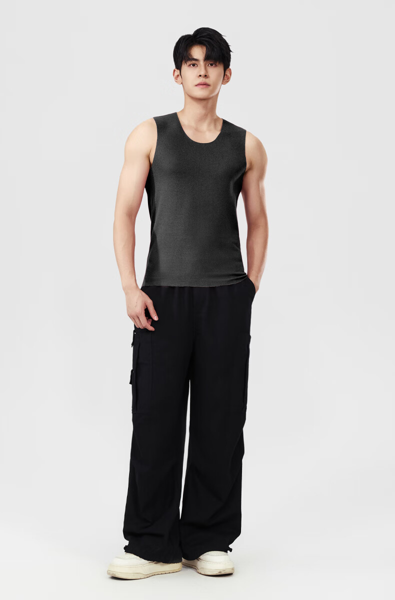 Baleno Wool Silk Men's Vest Winter Heat Retention Warm Breathable Skin-Friendly Youth Basic Solid Color Sleeveless Jacket 8