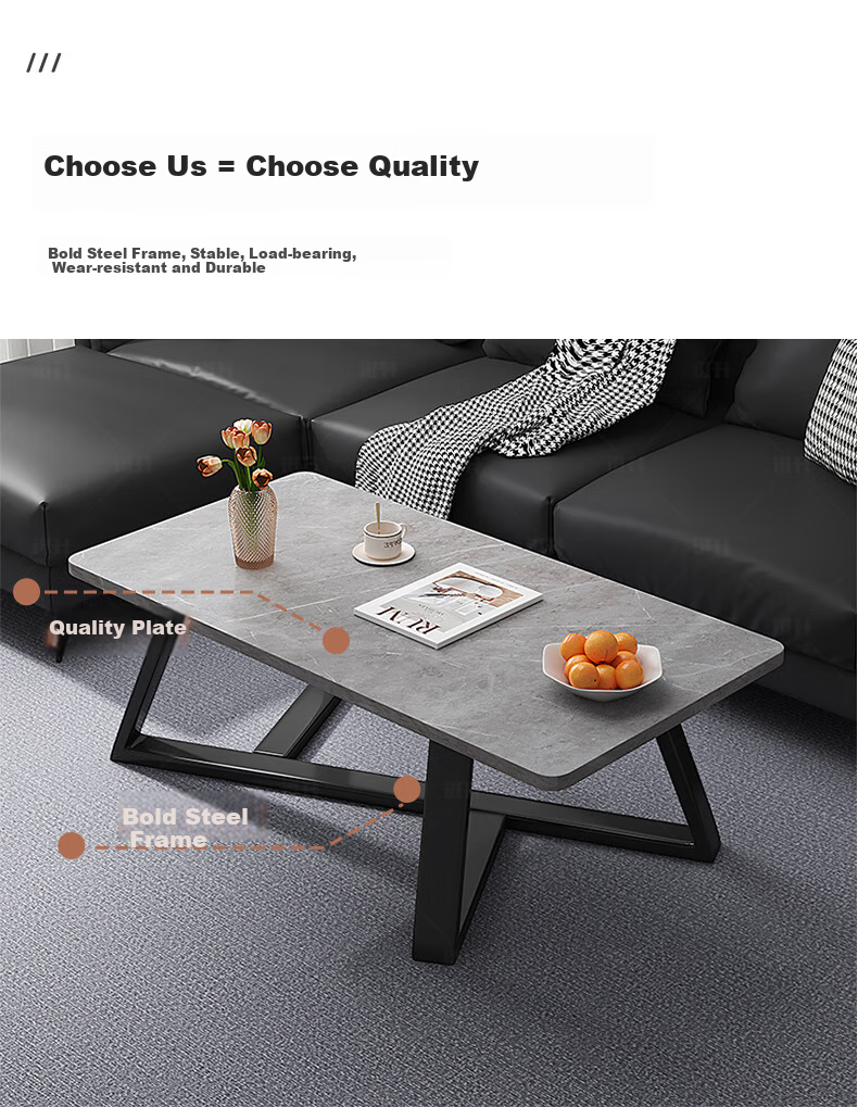 Chentao Coffee Table, Living Room Light Luxury High-End Feel, 2025 New Style Bedside Table, Tea Table, Small Apartment Side Table, Sofa Bedside Table, Sofa, 80 Gray 3
