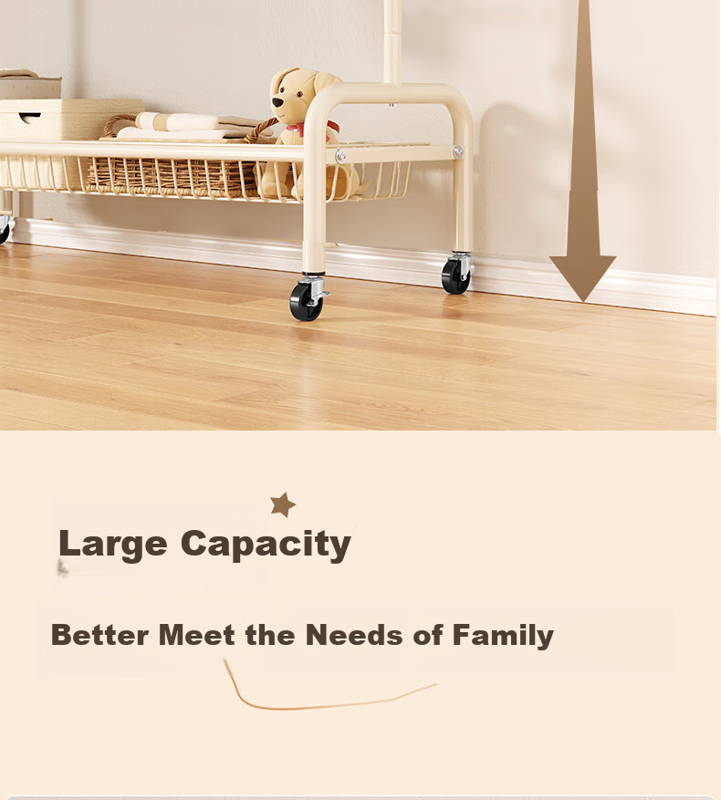 Jingxun Clothes Drying Rack, Floor-Standing, Movable for Home Use, Bedroom Drying Rack, Balcony Clothes Hanger, Indoor Coat And Hat Stand, 100cm 7