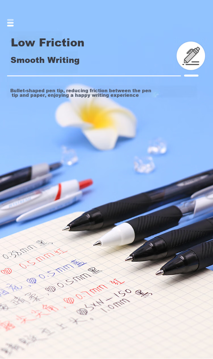Uni Mitsubishi JETSTREAM Series Retractable Ballpoint Pen SXN-150, Smooth Writing for Students And Office Use, 0.5mm, White Barrel with Blue Ink, Pack of 5 3