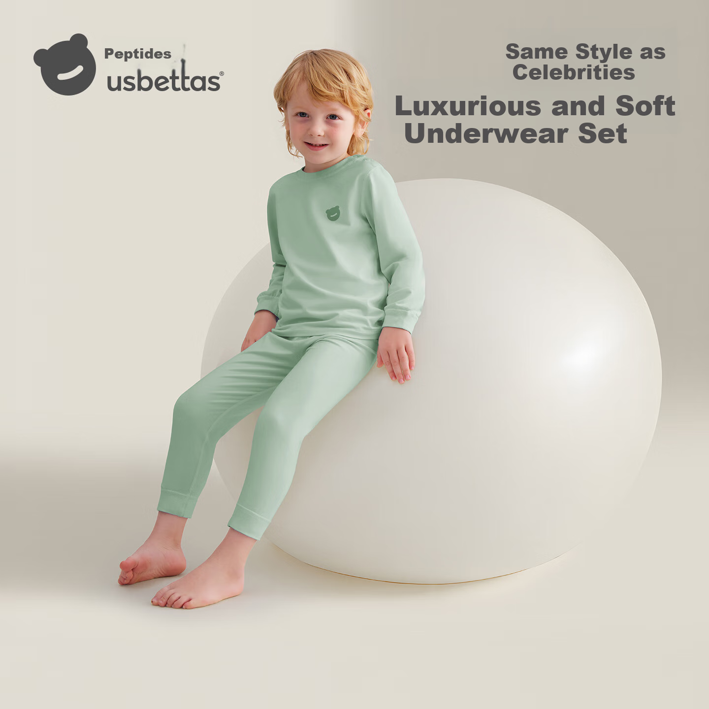 Beitaisi Children's Thermal Underwear Set for Spring And Autumn, Baby Home Wear, Long-Sleeve Pajamas for Kids And Teens