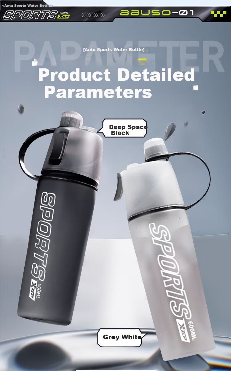 XTEP Spray Water Bottle for Men And Women, Cycling, Children, Students, School Use, Portable Sports Water Bottle for Biking in Summer 25