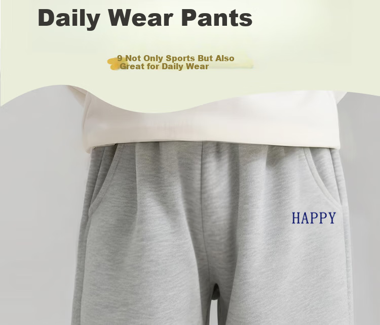 Badibadi Spring And Autumn Infant And Toddler Sweatpants, Unisex Casual Sports Trousers for Babies, Floral Gray, Blue Heppy, Size 120 2