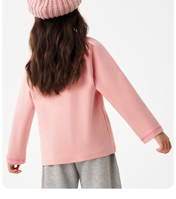 Badibadi Baby Toddler Long Sleeve Base Layer T-Shirt Soft Stretch Warm Comfortable Versatile Pink Pink Cloud Size 130 6
