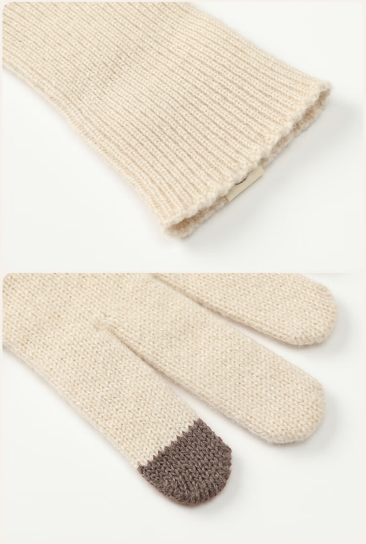 JIUMU 100% Wool Warm Gloves Women Winter Thickened Cold-Resistant Bohemian Style Autumn Winter Touchscreen Knitted Wool Gloves 18