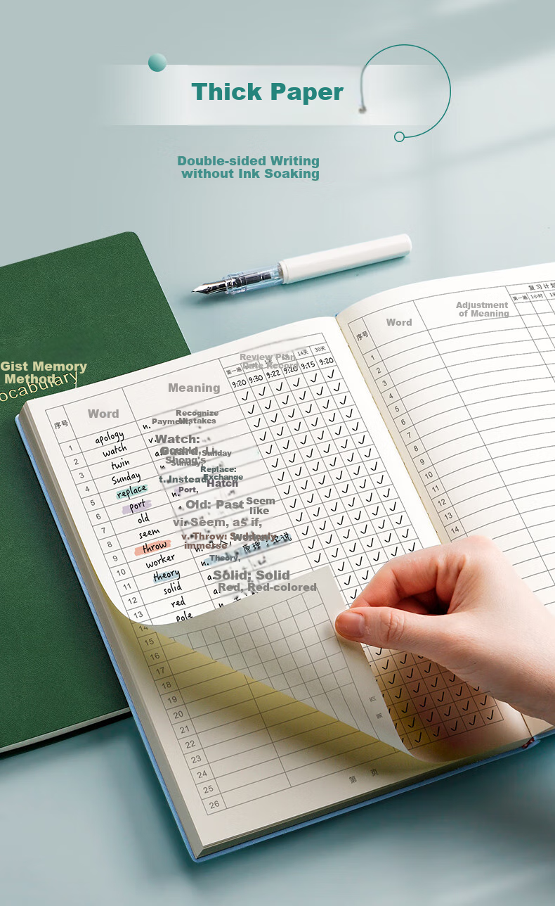 Ujia Aibin Haisi English Vocabulary Memorization Workbook for Middle And High School Students, Vocabulary Notebook for Postgraduate Exam Preparation, CET-4 And CET-6 Review, English Vocabulary Accumulation Book, Dark Gree 5