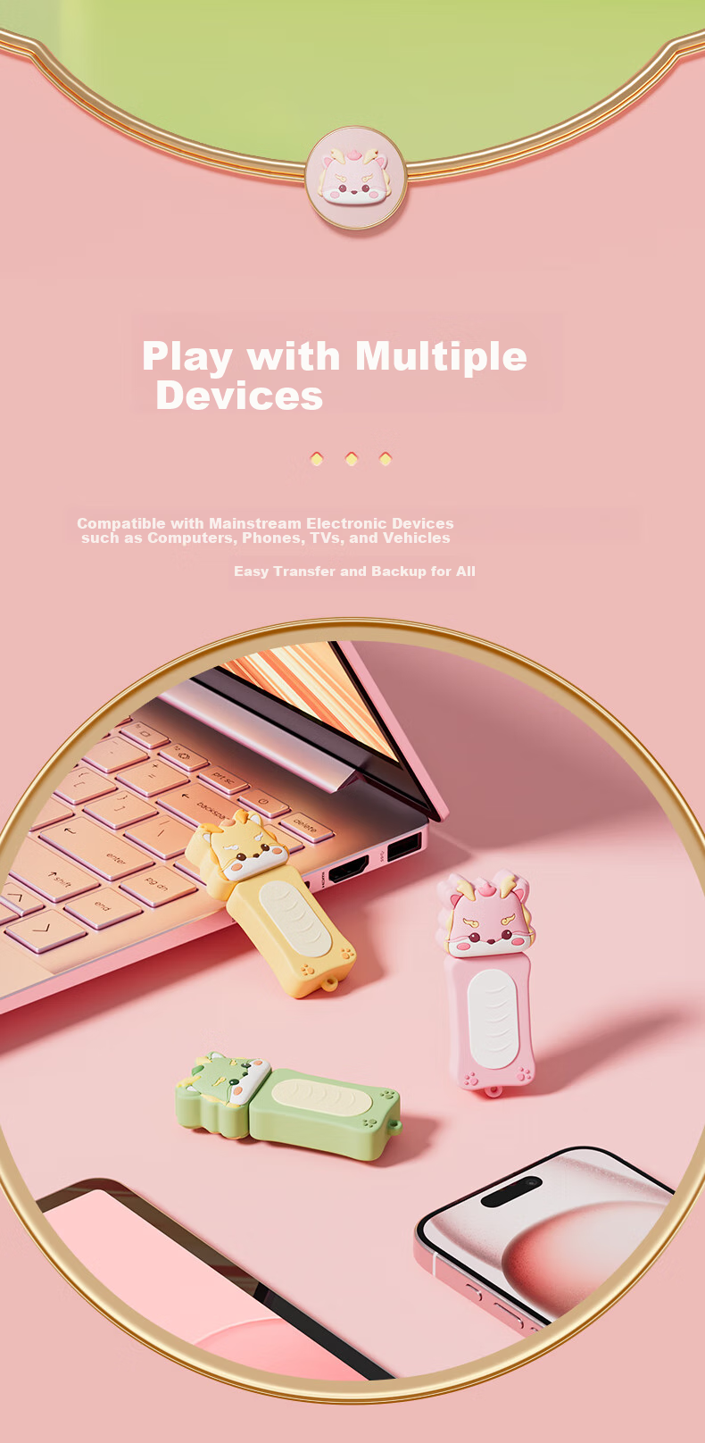 HP 32GB USB3.2 Gen 1 Flash Drive, Peach Pink, High-Speed 200MB/s, for Study, Office, Bidding, Computer, Car Use, Universal Large Capacity Metal USB Drive 7