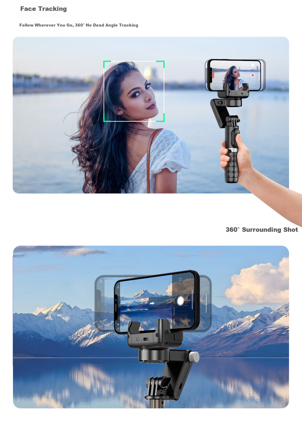 Selfieshow C16 Upgraded Mobile Phone Stabilizer Handheld Gimbal Full-Automatic 360-Degree Rotation Tracking Live Streaming Short Video Vlog Travel Selfie Stick 5