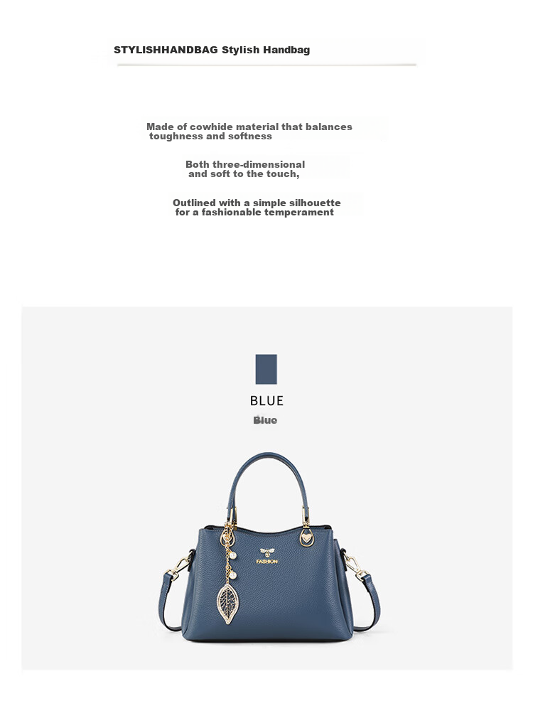 Aiqinghai Top-Grain Leather Handbag for Women, Tote Bag, Shoulder Bag, Crossbody Bag, Brand Birthday Mother's Day Gift, Practical Present for Mom 3