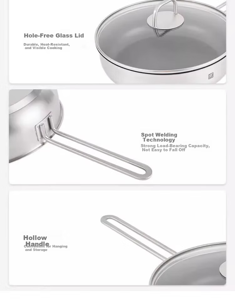ZWILLING Flagship Kitchenware Set: Iron Wok, Non-Stick Pan, Frying Pan, Soup Pot, Steamer, Enamel Pot, Upgraded SILVER Silver-Luster Iron Wok Family Set of 6 Pieces 11
