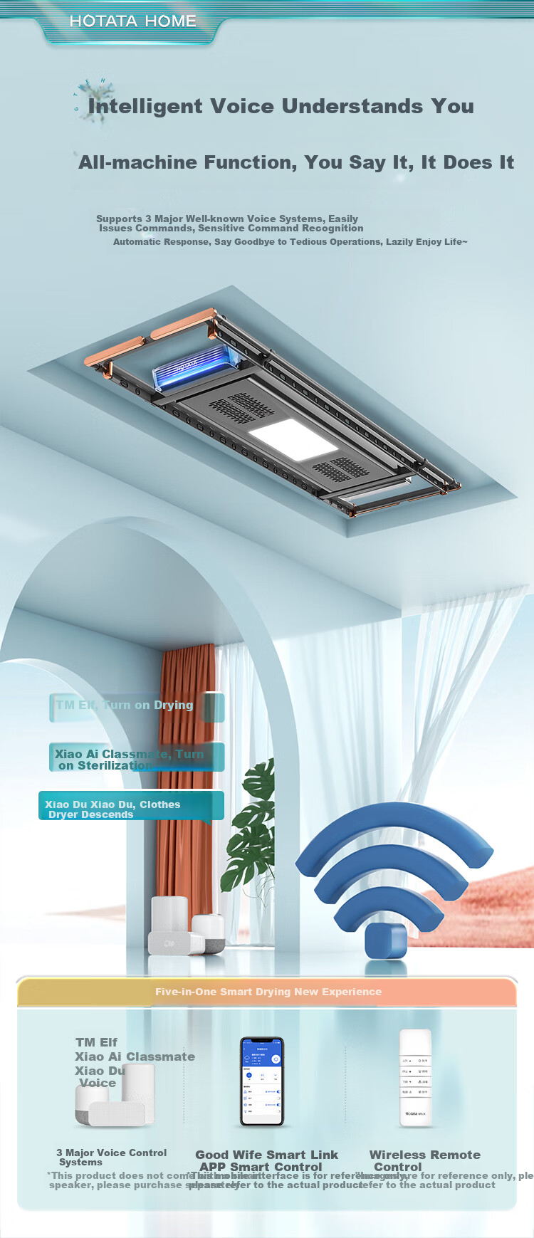 Hotata Electric Clothes Drying Rack, Concealed Lifting, Balcony Fully Hidden Smart Clothes Drying Machine Q30, Triple-Fold Space Master 10