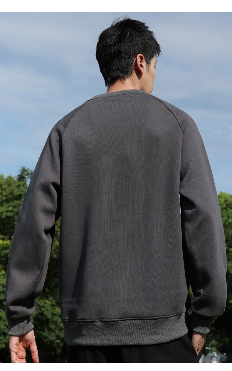 JEEP SPIRIT Men's Sweatshirt, Spring And Autumn Loose-Fit Round Neck Long-Sleeve T-Shirt, Casual Slim-Fit Base Layer Top for Me 9