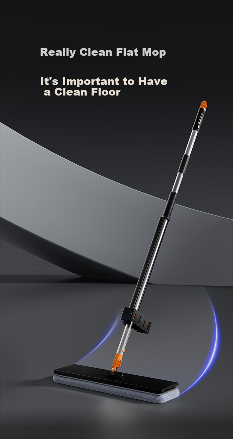 Wuyuehua Flat Mop, 33CM*1 Cloth Handle, 125CM Long Handle, Large Size, Squeegee Bucket, Wet And Dry Use, Flat Single Mop Accessory 4