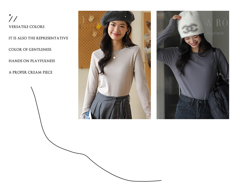 LangSha Women's Autumn Slim Fit Base Layer Long Sleeve T-Shirt 2025 New Round Neck Casual Top 4