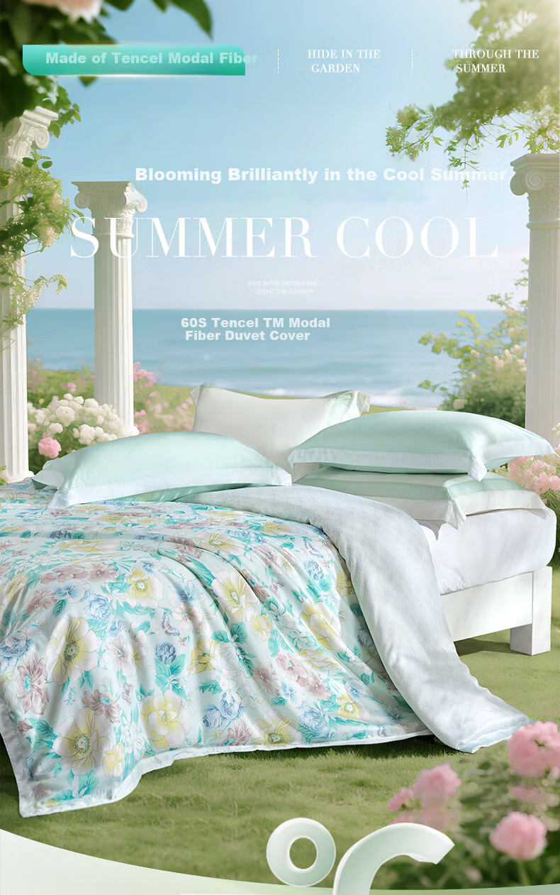 FUANNA Duvet Cover Single Piece Lyocell Tencel Cotton Class A Summer Single Duvet Cover Cooling 150x200cm 1
