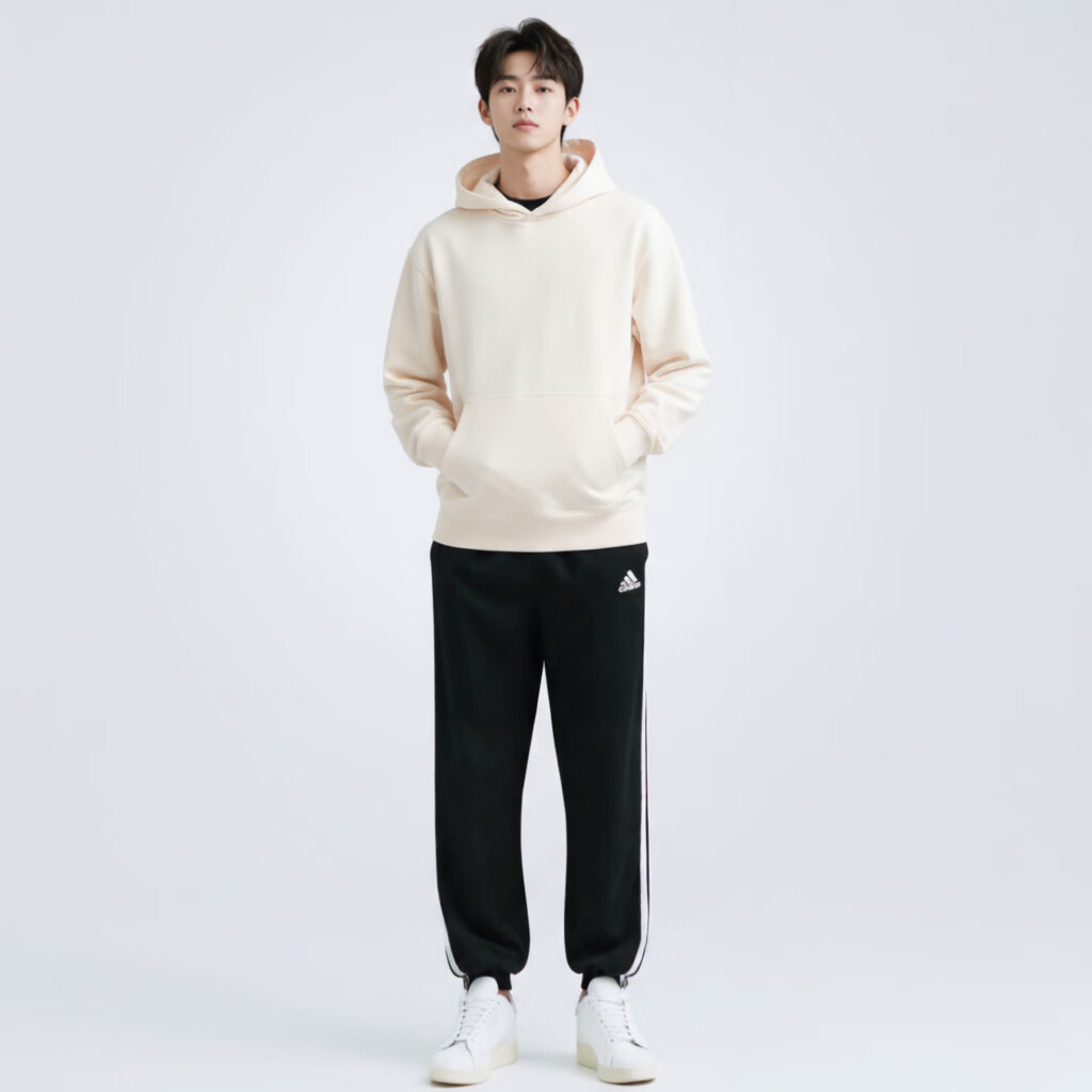 Adidas Originals Trefoil C Hoodie FT Couple Sweatshirt HK2936 Off-White M 8