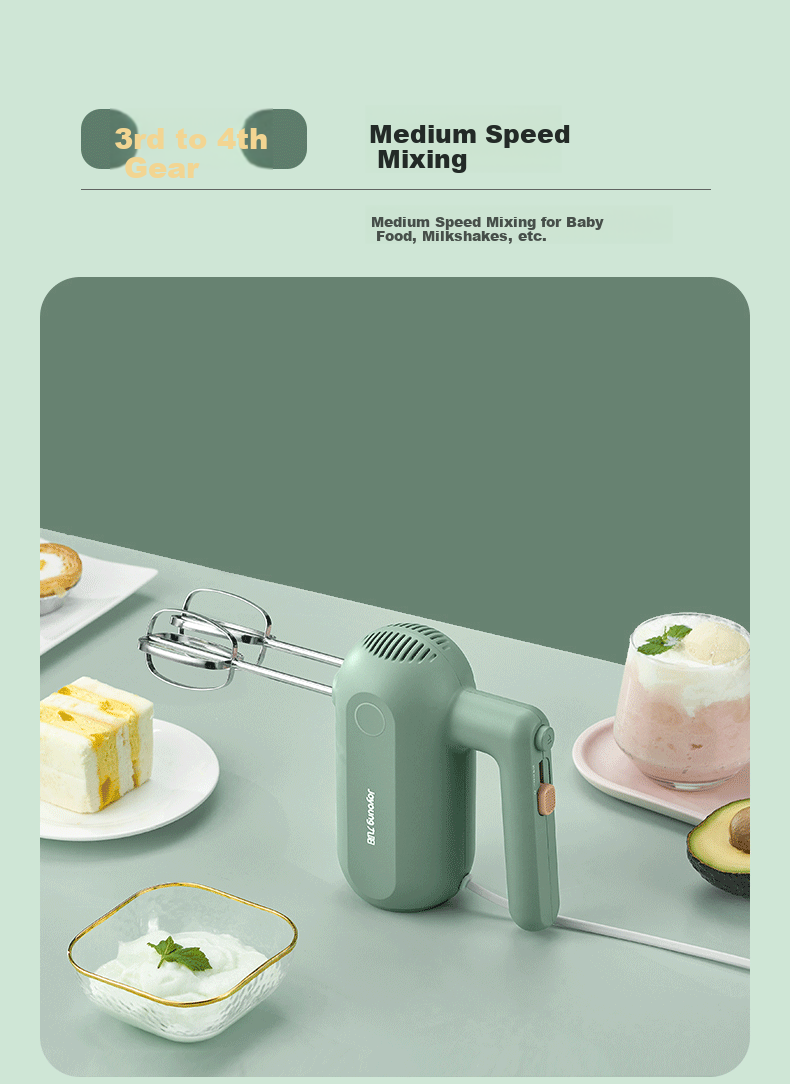 Joyoung Handheld Electric Egg Beater, Food Processor, Whisk, Multifunctional Home Mixer, Mini Cream Whipper for Baking S-LD150 6