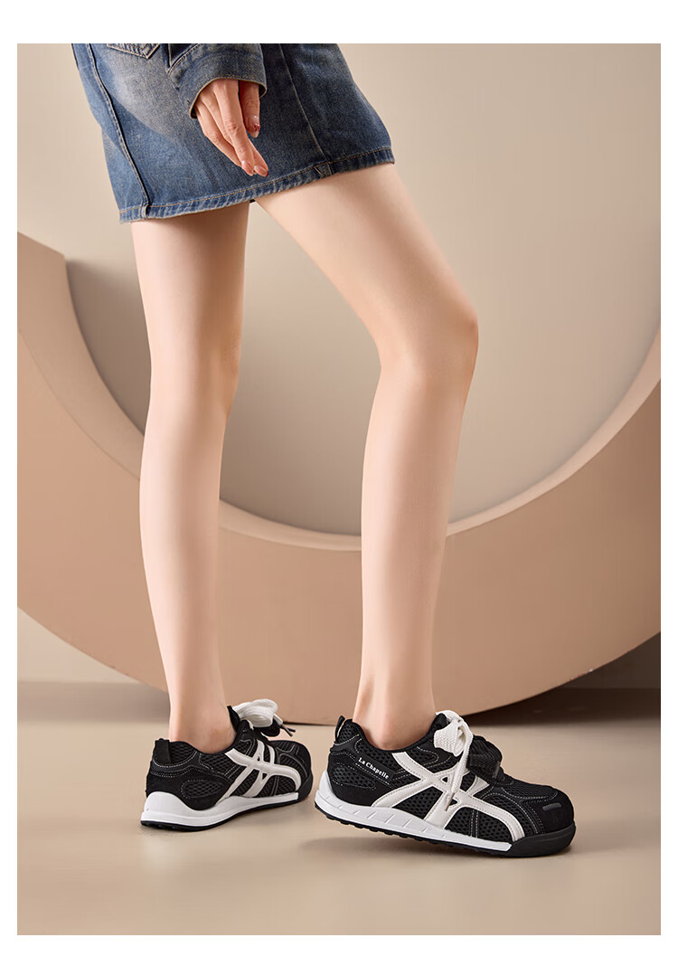 La Chapelle Women's Mesh Platform Casual Sneakers Low-top Simple Sports Shoes for Women - 369W Gray Blue/Yellow Size 38 3