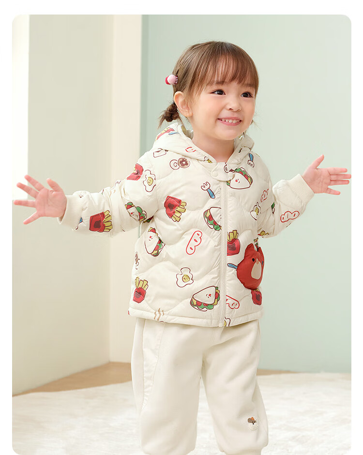 BALABALA Children's down Jacket for Girls And Boys, Winter Lightweight Warm Coat for Toddlers, Cute Outerwear for Baby Boys And Girls 12