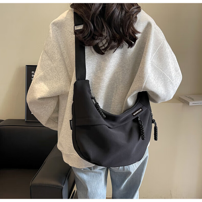 Huili Crossbody Bag for Women, Large Capacity, Korean-Style Simple Ins Trendy Versatile Casual Commuter Dumpling Bag Shoulder Bag 11