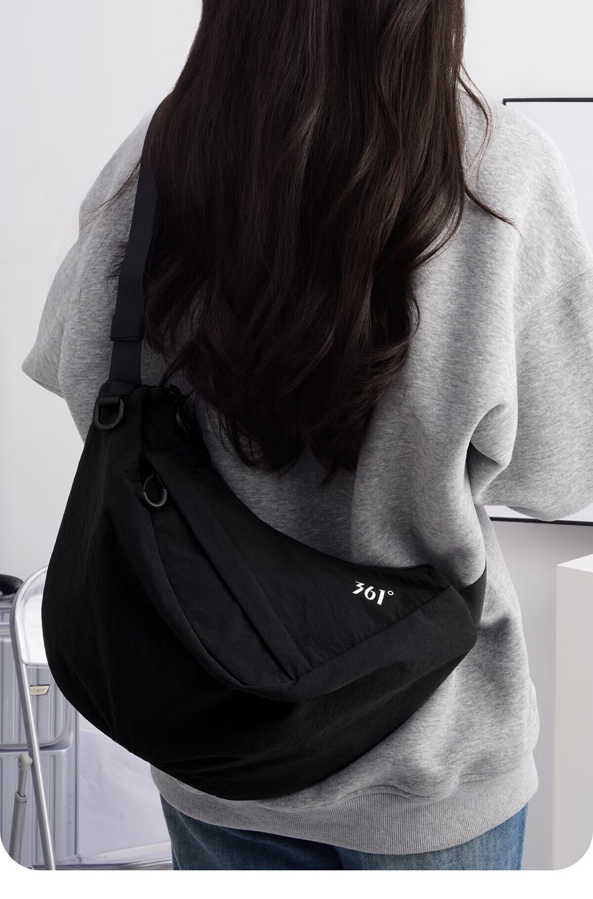 361° Women's Large Capacity Crossbody Bag Korean Style Dumpling Bag Simple Ins High-Value Versatile Lightweight Durable Casual Shoulder Bag 3