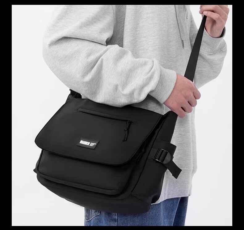 Huili Canvas Shoulder Bag for Men, 2025 New Style, Portable Large Capacity Commuter Casual Crossbody Bag for Me 11
