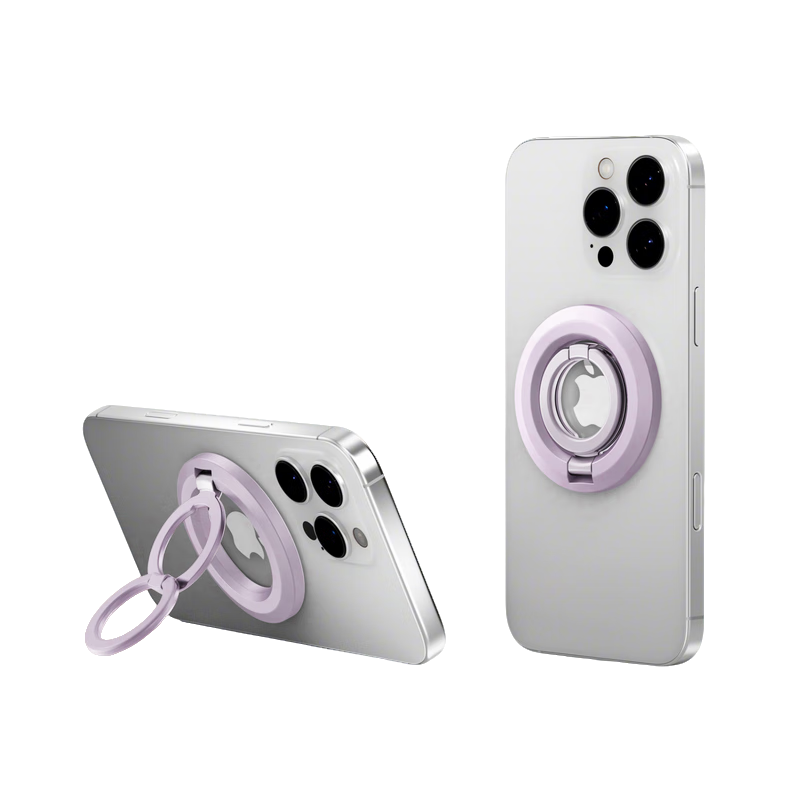 BZBC Double Ring Magnetic Phone Holder Double-Sided 360-Degree Rotatable Desktop Ring Buckle MagSafe Magnetic Car Mount