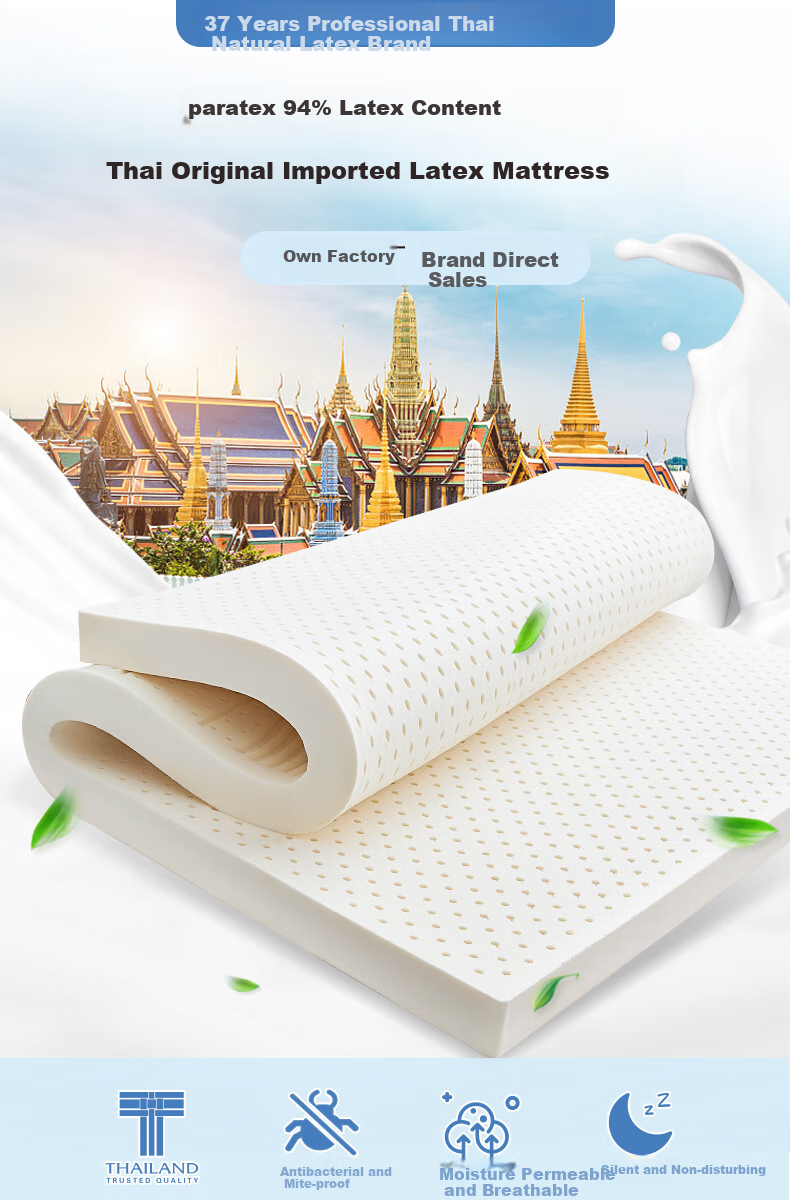 Paratex ECO Latex Mattress, 94% Content Thai Imported Natural Latex Core, Thickened Pad, 1.8x2 Meters, 10cm Thick 1