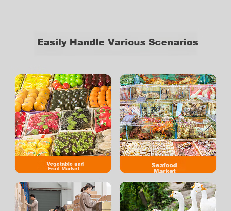 Meilen Commercial Electronic Scale, High-Precision Foldable Floor Scale, Portable Weighing Scale for Street Vendors, Fruit And Vegetable Sales, Electronic Pricing Scale 16