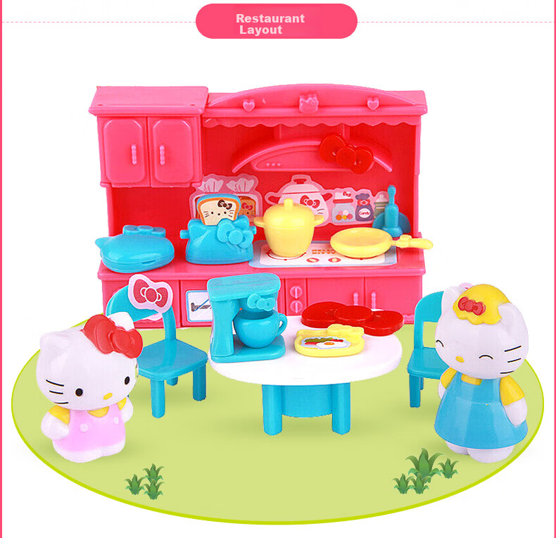Qiji Hello Kitty Toy Kitchen Playset for Girls, Pretend Play, Children's Christmas Gift 8