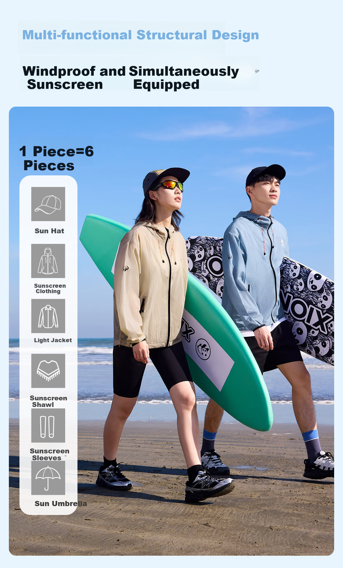 Xiongmao Luotuo Series Outdoor Sun Protection Clothing, Water-Repellent, Cool-Feeling Sun Protection Garment for Men And Women, Spring And Summer Jacket R139E,M 10