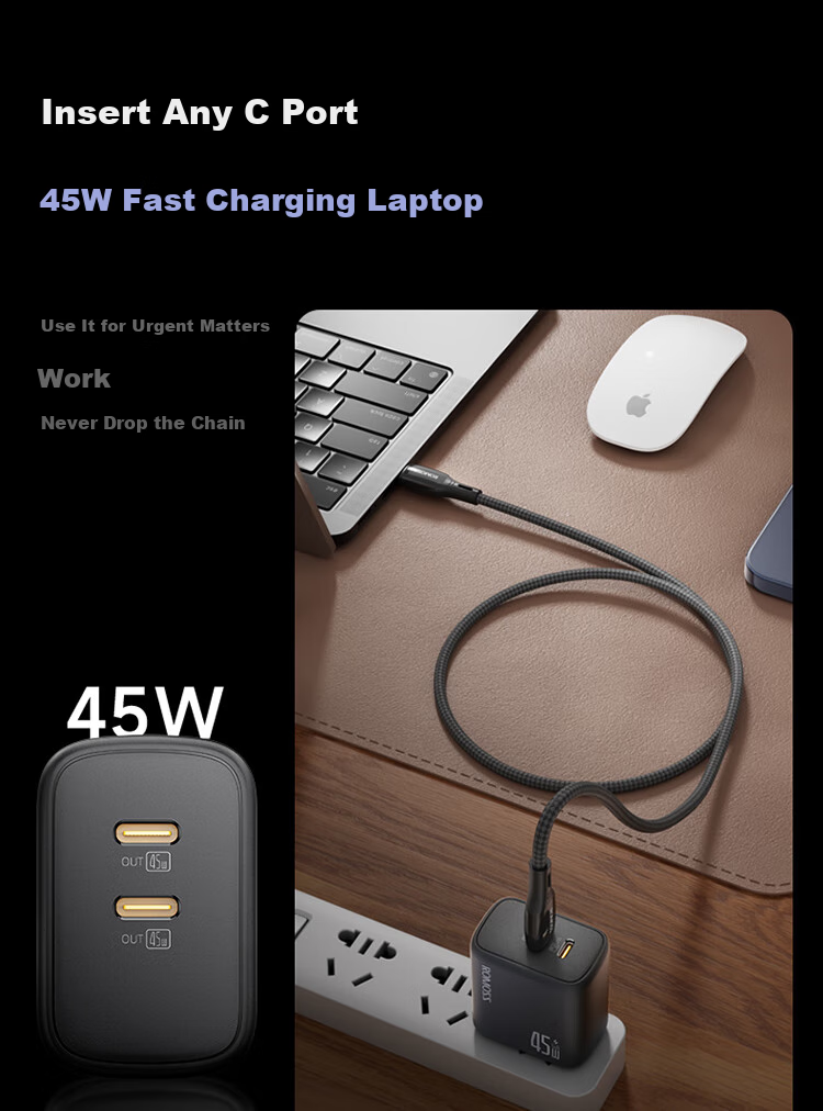 ROMOSS 45W Gallium Nitride Apple 16 Charger, IPhone 16 Pro MAX Charging Head, Multi-Port Fast Charging, Compatible with PD30W, for Apple 15/14, Samsung S24, Phones, Tablets, Laptops 4