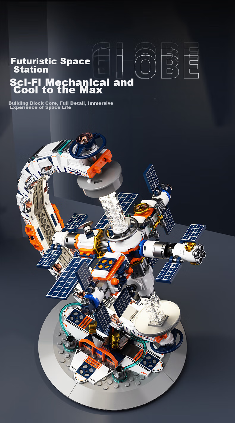 JAKI Building Block Assembly, Dawn Globe Space Station Model, Children's Toy, Adult Birthday Gift for Boys And Girls 3
