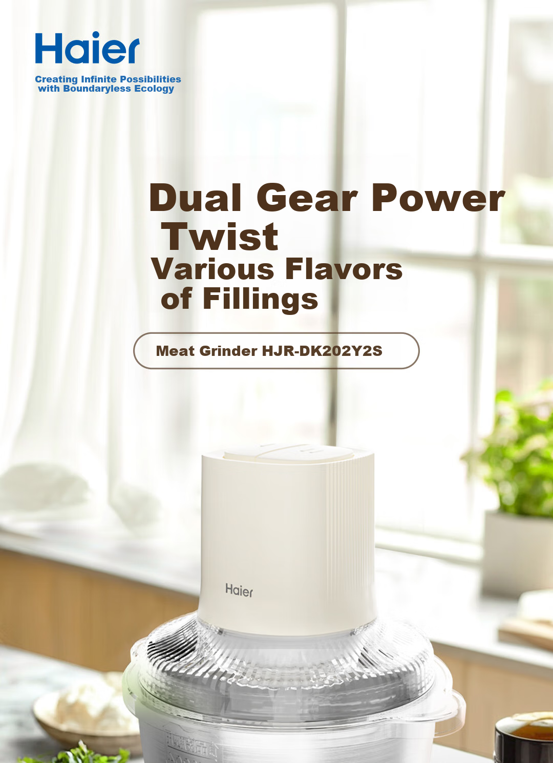 Haier [Price Protection 618] Household Meat Grinder Electric Multifunctional Food Processor Meat Mincer Dumpling Meat Garlic Grinder HDKJRY1201 1