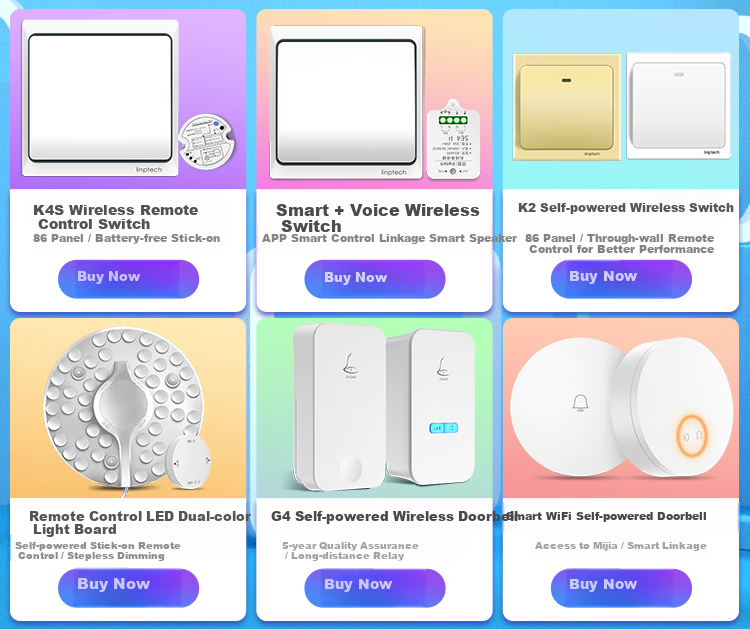 Linptech Wireless Doorbell G4, Home Use, No Battery Required, Self-Powered, No Wiring Needed, Waterproof, Elderly Call Button, One-To 21