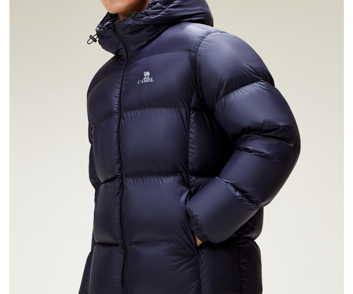 Camel Men's Down Jacket Thickened Winter Hooded Anti-Static Warm Couple Puffer Coat M33CR07131B 8