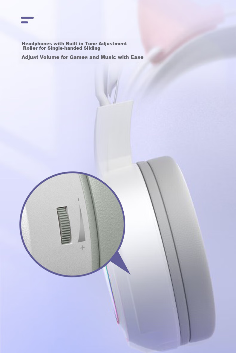 HP H100 Gaming Headset with Microphone for E-Sports, Black Myth: Wukong, Office Work, Study, And Multi-Purpose Use - White USB Interface Cat Ear Set 6