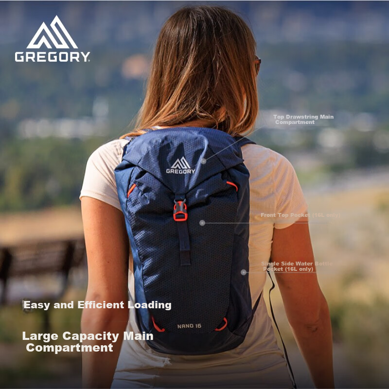 GREGORY Hummingbird NANO Outdoor Hiking Backpack, 16L Lightweight Large Capacity Cycling Backpack, 43J