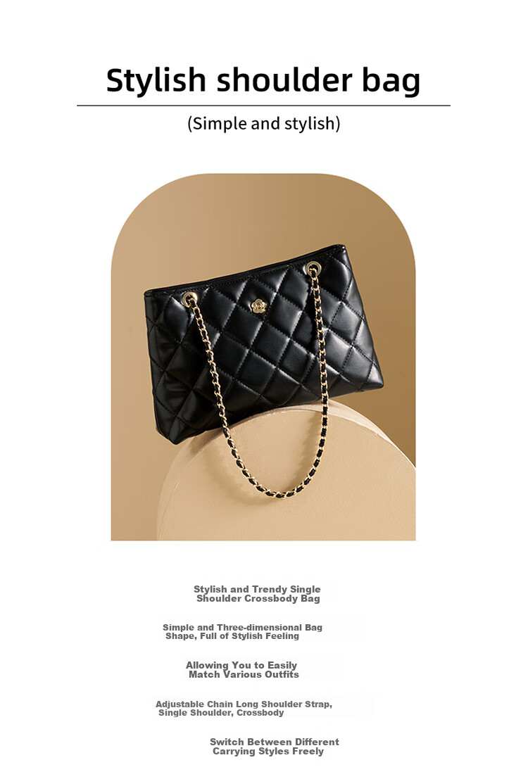 Aokang Women's Handbag, Trendy Diamond Pattern Underarm Bag, Light Luxury Crossbody Shoulder Bag, Birthday Gift for Girlfriend Or Wife 1